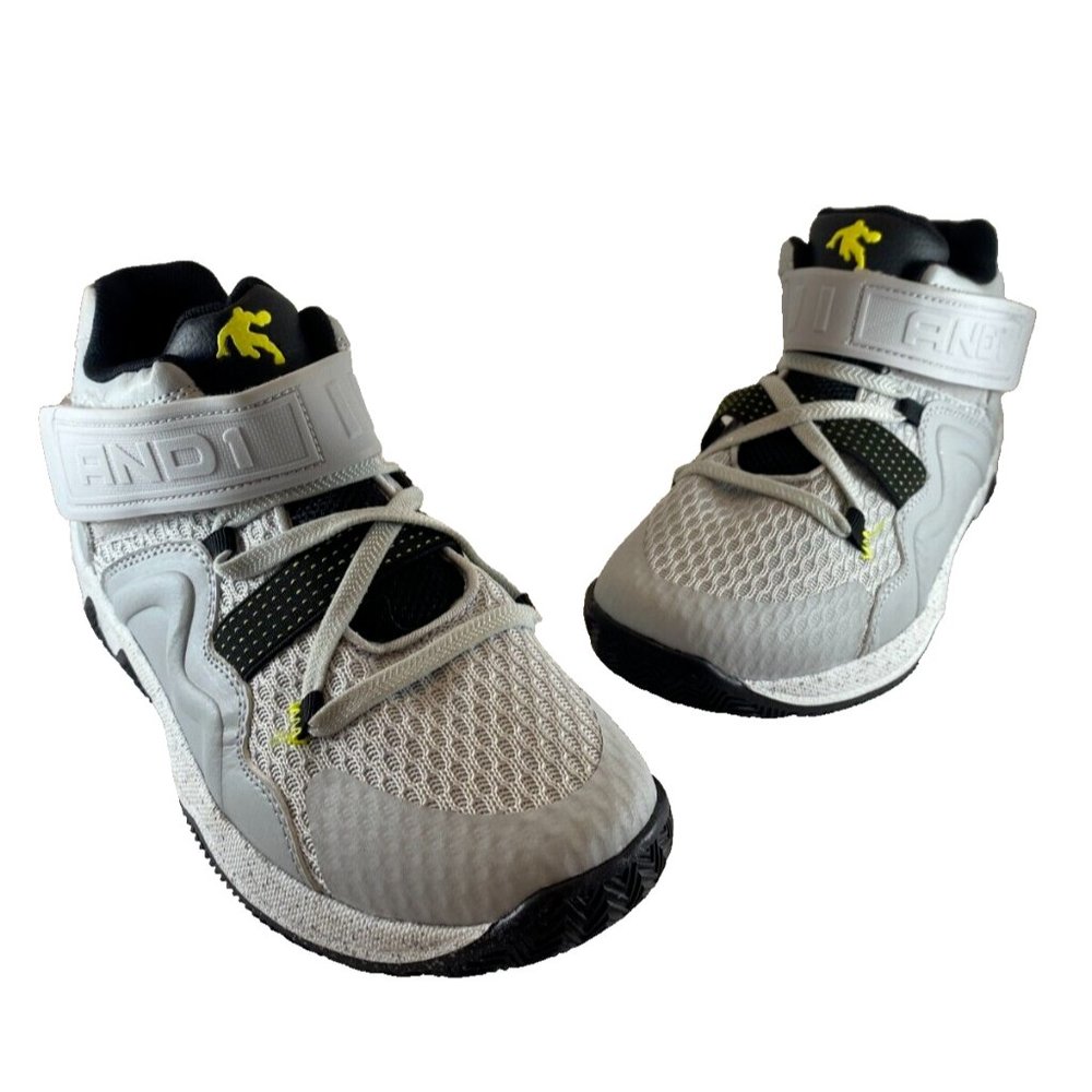 AND1 Little & Big Boys Strap Basketball Sneakers (Size 6) Grey/Green
